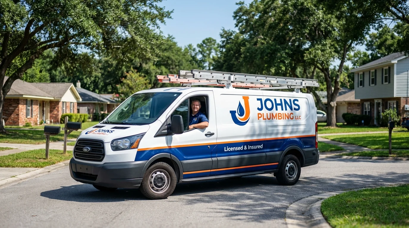 Johns Plumbing LLC service van in Lincoln Park, MI