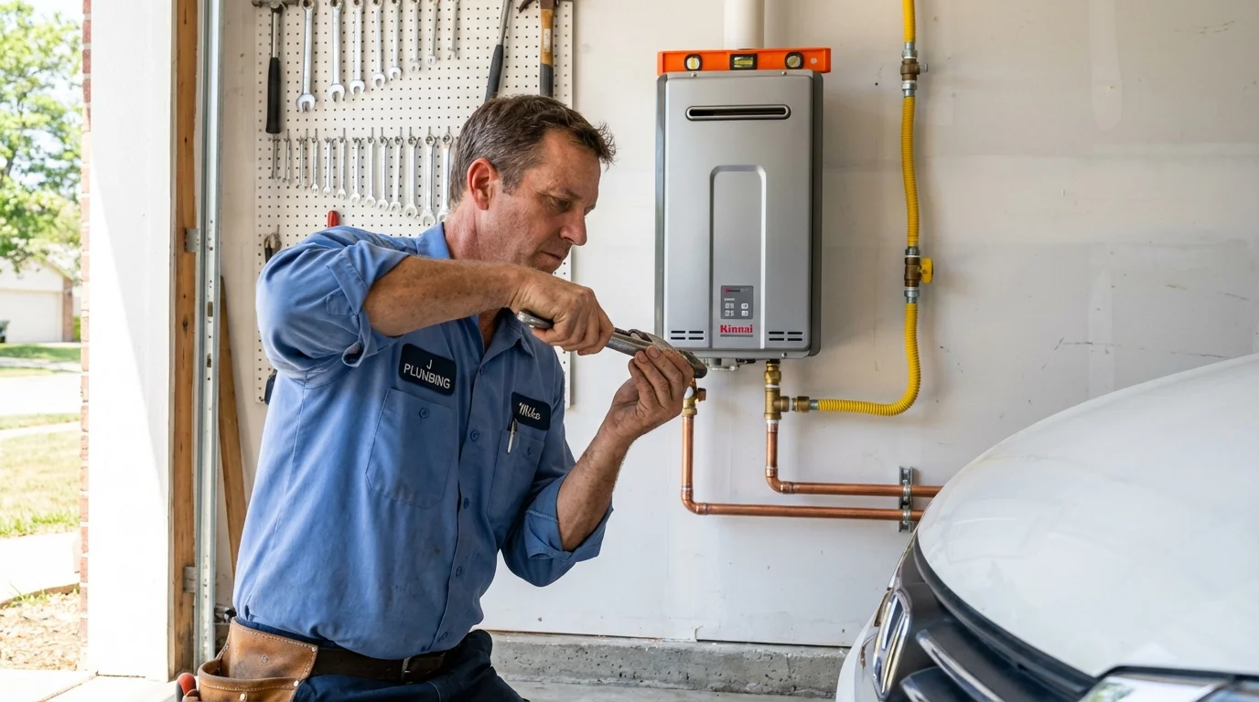 Tankless water heater installation by a Johns Plumbing LLC plumber in Lincoln Park